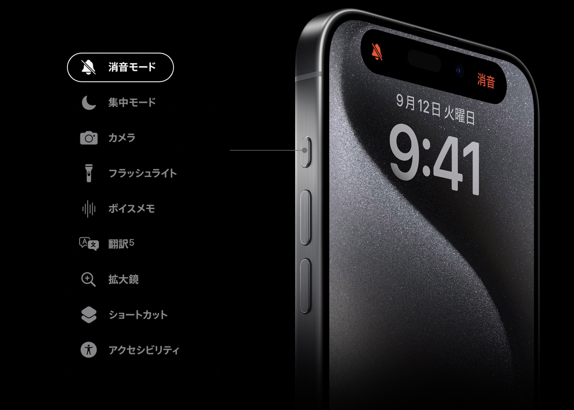 iPhone 15 Pro アクションボタン 機能