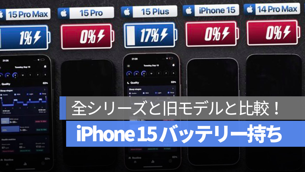 iPhone 15 全シリーズ バッテリー 持ち 比較
