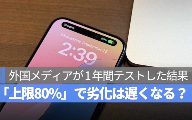 iPhone 設定の「上限80%」でバッテリーの劣化は遅くなる？ 外国メディアが 1 年間実際にテストした結果を紹介